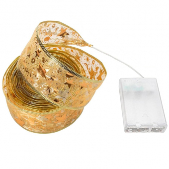 Купить Гирлянда-лента светодиодная 2м.(на 2х батарейках) золотая лента оптом